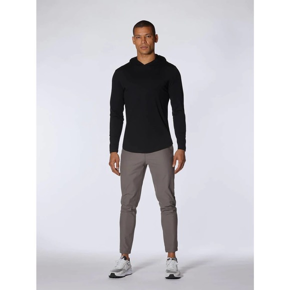 Cuts Clothing Men's Hoodie Curve Hem Signature Fit Long Sleeve Shirt - Black - Picture 4 of 8